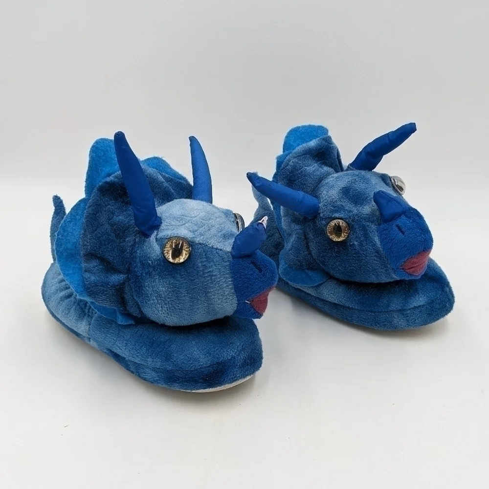 Build A Bear Dinosaur Blue Slippers 10T 11T